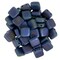 Czechmate 6mm Square Glass Czech Two Hole Tile Bead, Matte Iris Blue